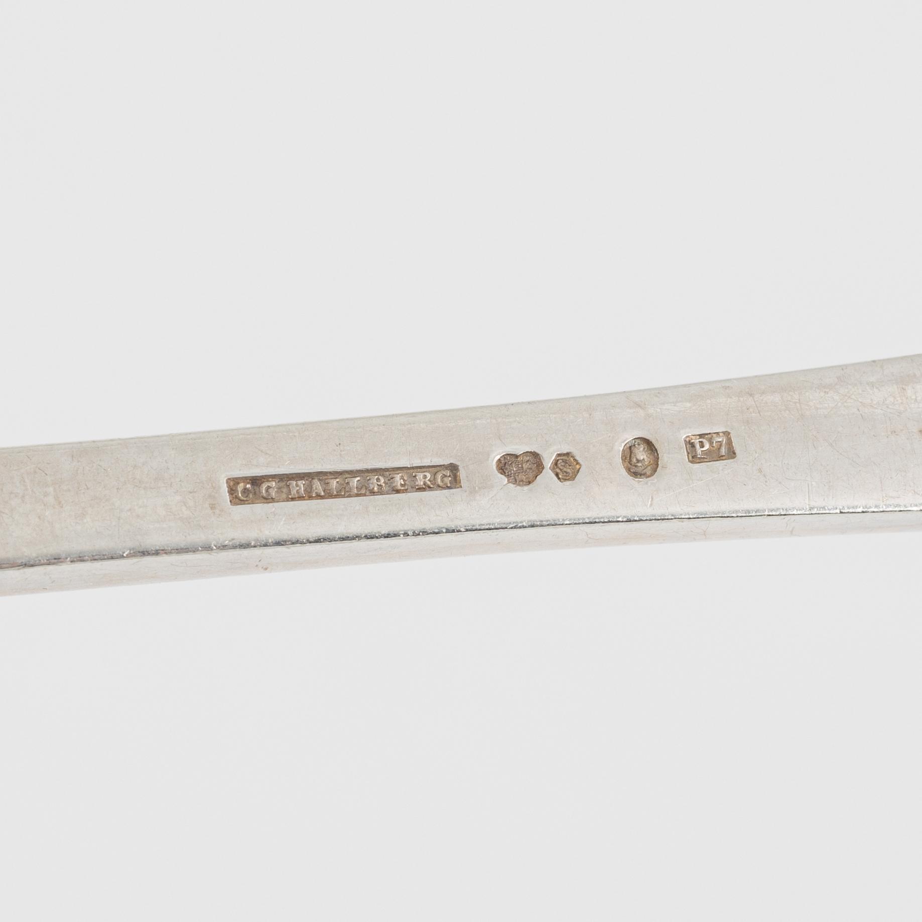 A Swedish Silver Cutlery, model 'Victoria', CG Hallberg, Stockholm 1917.