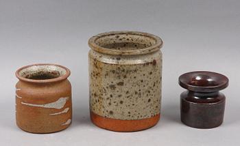 VASER, 3 st, stengods, Rolf Palm samt Claes Thell.