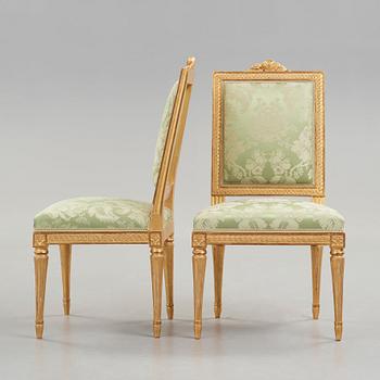 STOLAR, ett par, av Johan Erik Höglander (mästare i Stockholm från 1777), gustavianska.