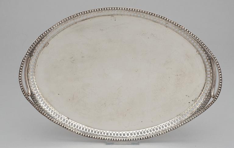 A Russian silver tray, 1809.