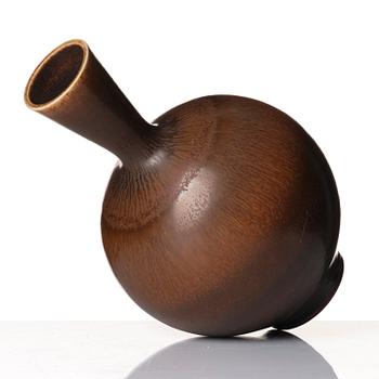 Berndt Friberg, a brown rabbit's fur stoneware vase, Gustavsberg studio, Sweden 1969.