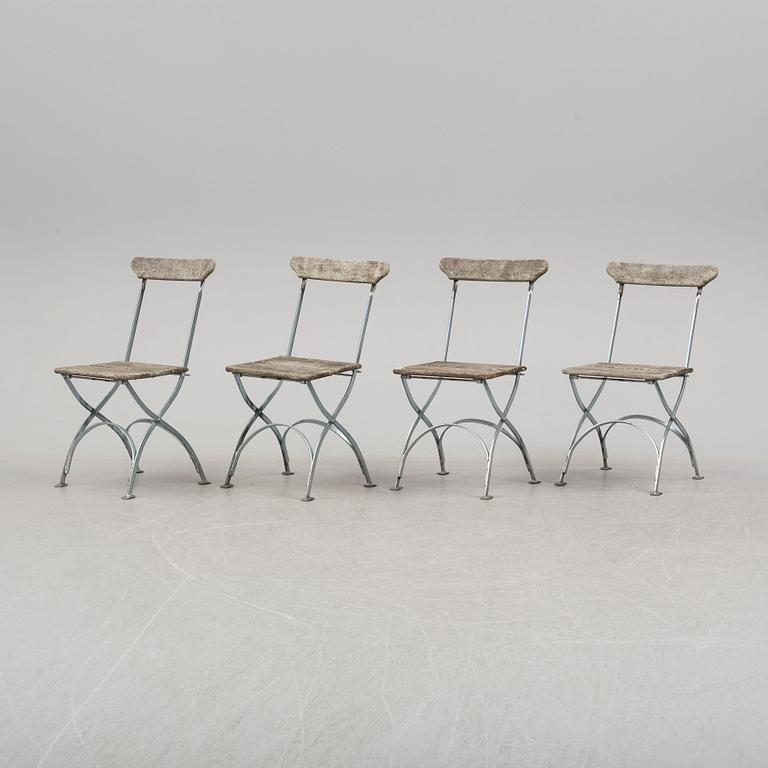 Four late 20th Century garden chairs, Grythyttan.