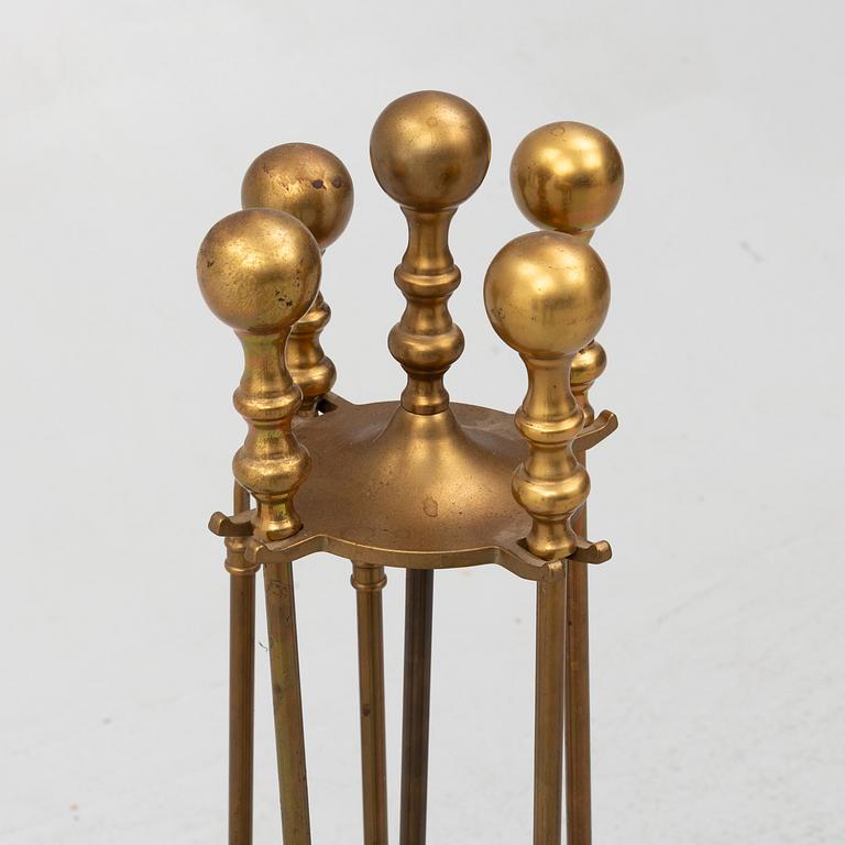 Brass fire utensils, early 20th Century.