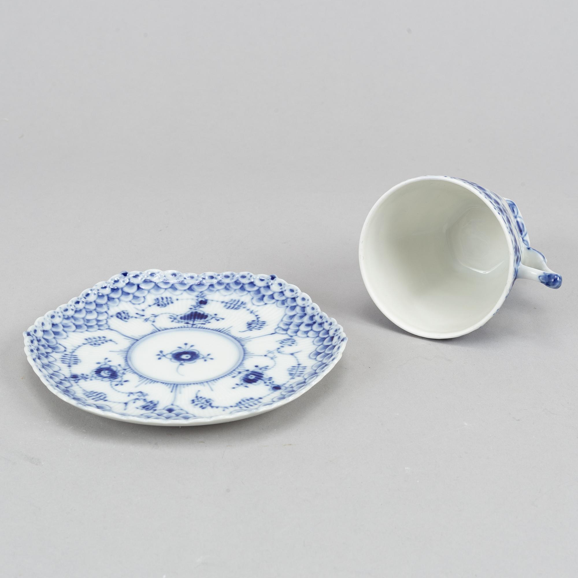 14 pieces coffe cups and saucer, Royal Copenhagen. Denmark.