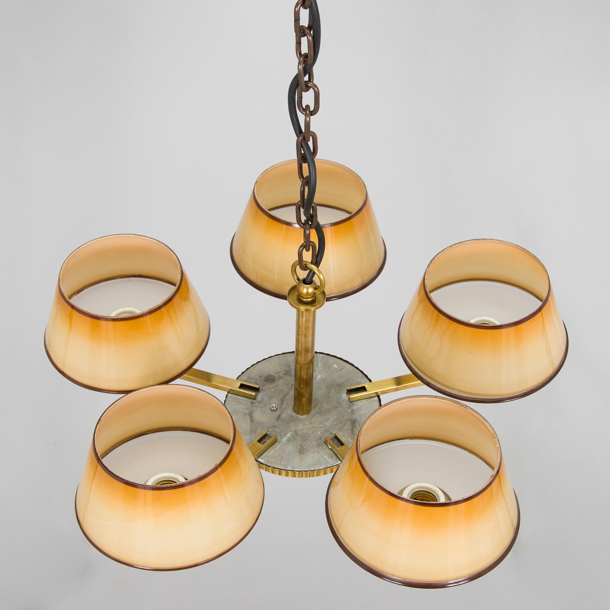 Paavo Tynell, taklampa modell 1409/5, Taito, 1930-tal.