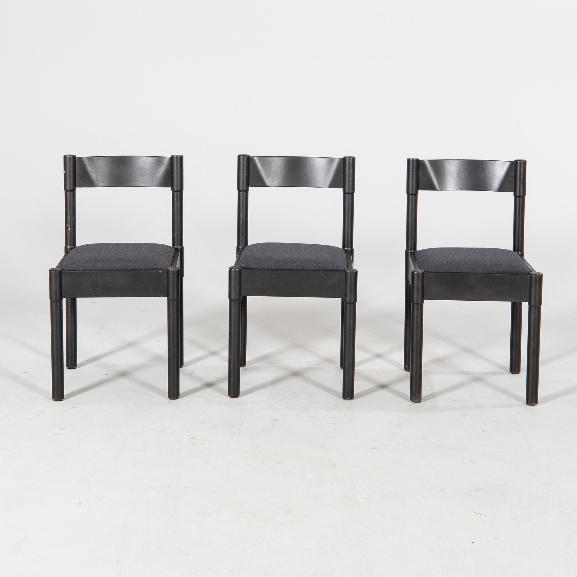 Vico Magistretti, a set of six chairs.