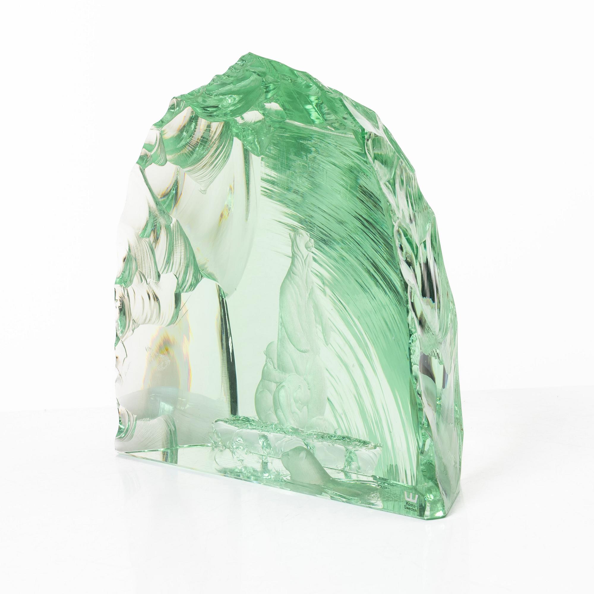 Vicke Lindstrand, skulptur, glas, Kosta.