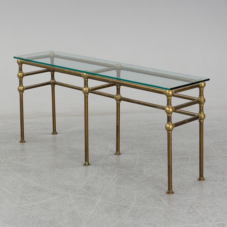 A brass and glass sideboard, 21st Century.