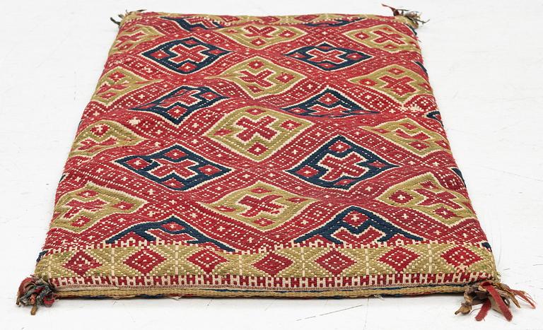 Sled cushion, approx. 98 x 48 cm.