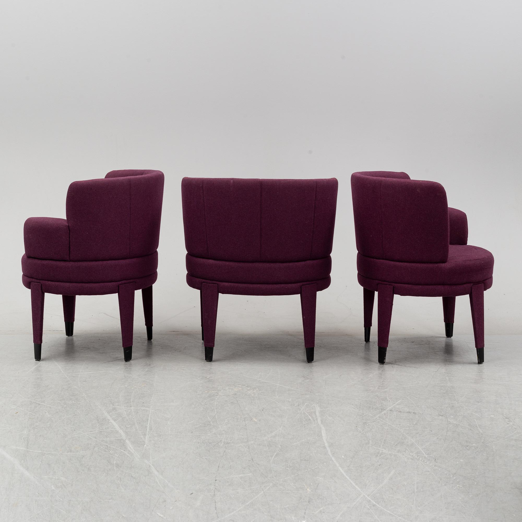 A set of three easy chairs, Fogia.