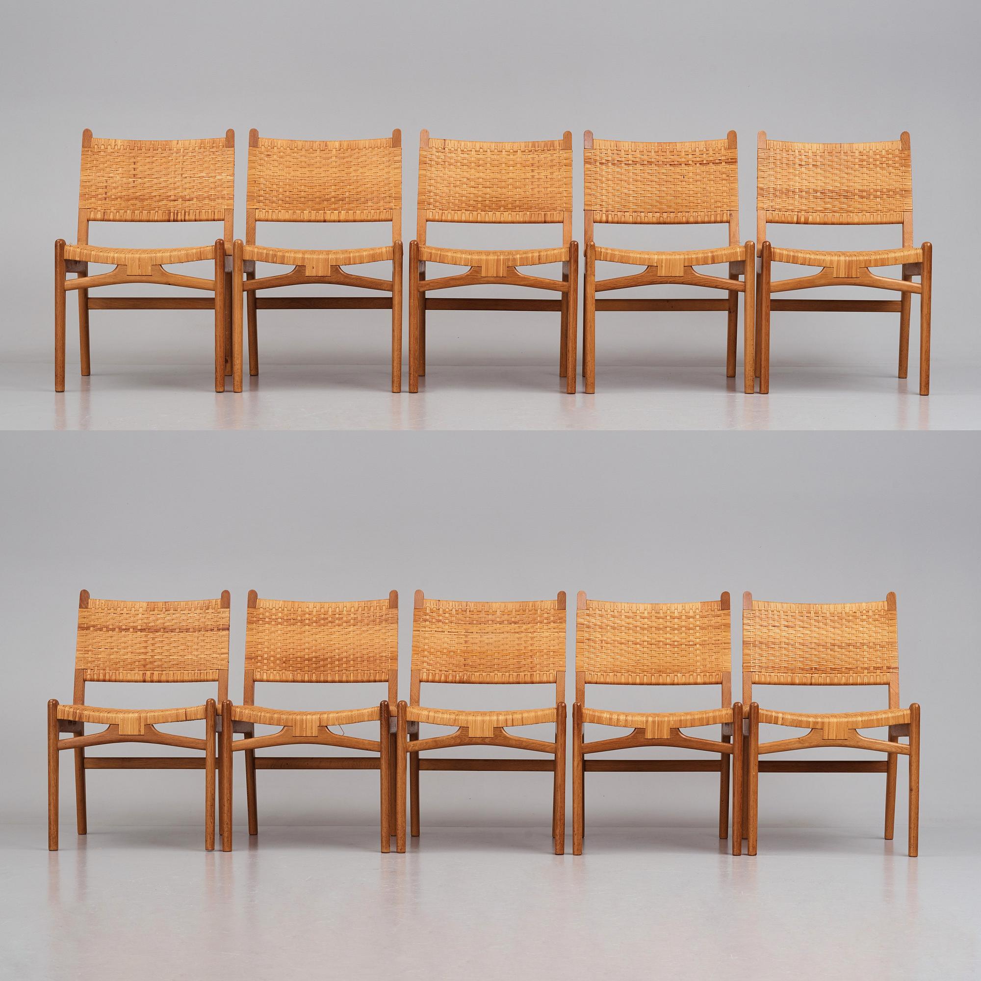 Hans J. Wegner, stolar, 10 st "CH31", Carl Hansen & Son, Danmark 1950-tal.
