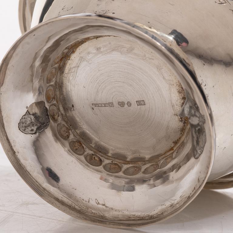 Trophies/cups and bowl, 6 pcs, silver, Sweden and Denmark, including K Anderson, Stockholm 1925.