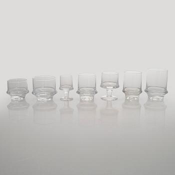 Tapio Wirkkala, A 217-piece glass service 'Marski', Iittala Finland.