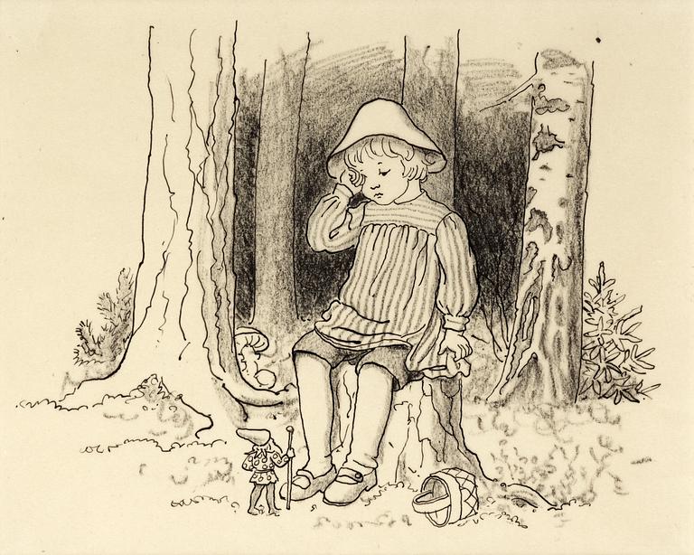 Elsa Beskow, "Putte i blåbärsskogen".