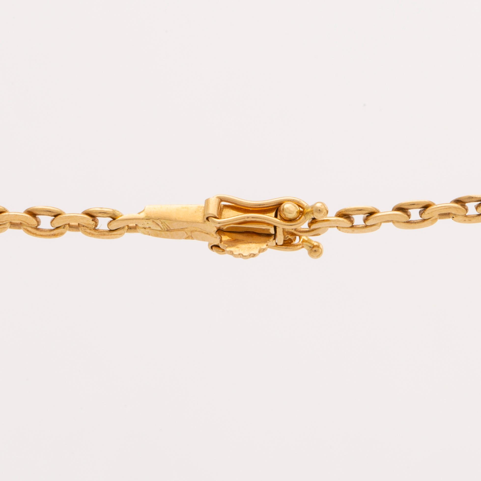 GULDKEDJA 18K guld  doserad fasad pansarlänk, 19,2 g, ca 45 x 0,5 cm, G Dahlgren & Co.