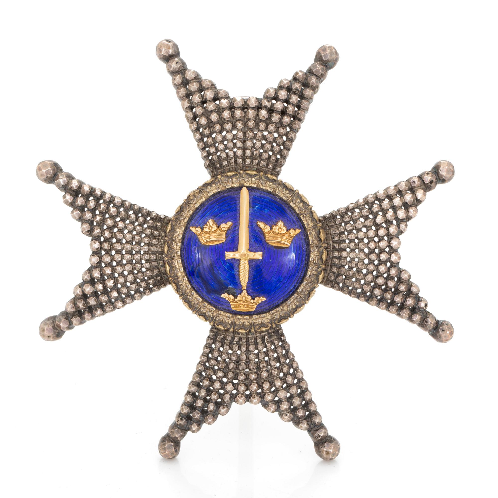 SVÄRDSORDEN, kraschan, silver, CF Carlman, Stockholm 1910.