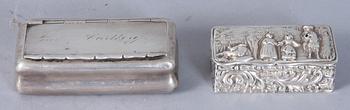 DOSOR, 2 st, silver, Sverige resp England, 1900-tal, 120 g.