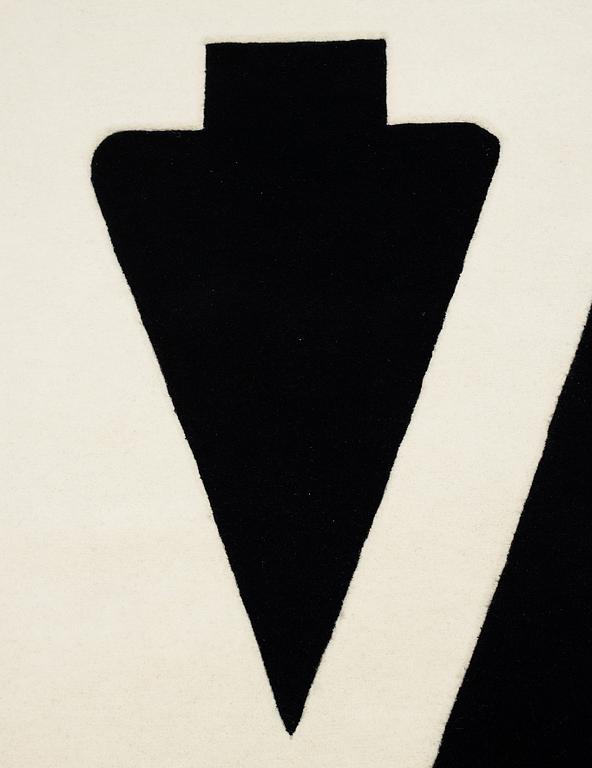 Robert Indiana, A CARPET, "White on Black", Chosen Love, hand tufted in 1995, ca 302 x 305 cm, Robert Indiana.