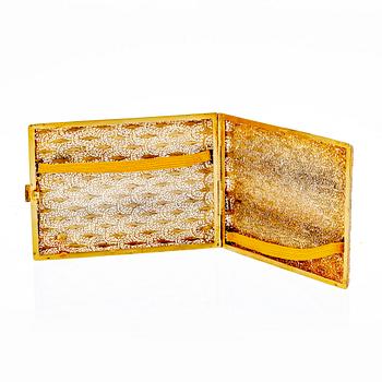 A set of three 20th century gold metal cigaret cases.