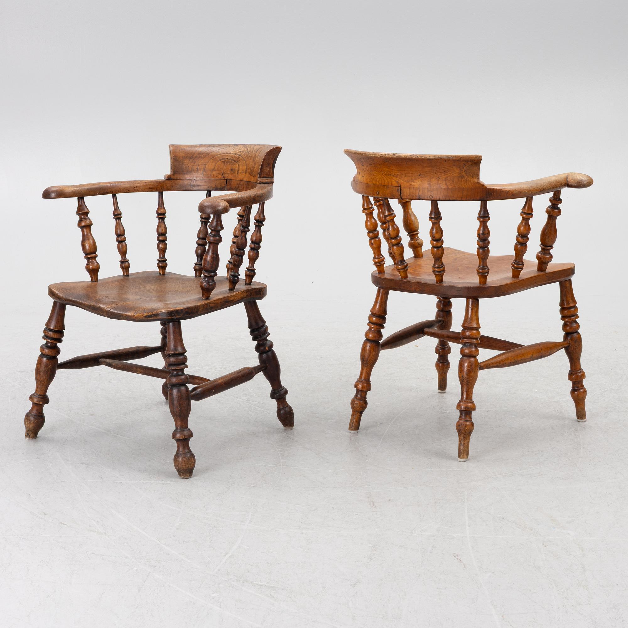 Four armchairs, late 19th century.