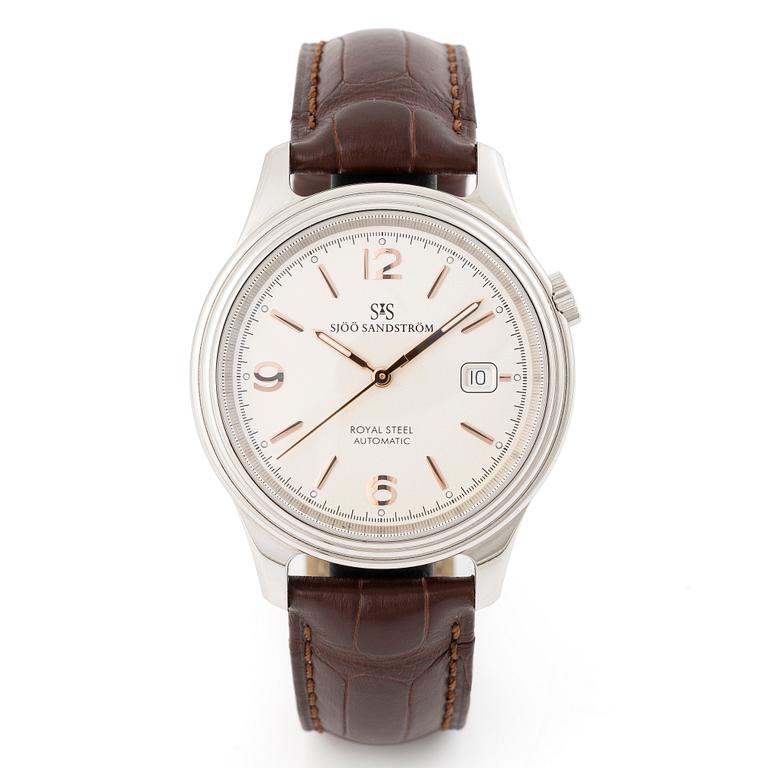 Sjöö Sandström, Royal Steel Classic, wristwatch, 41 mm.