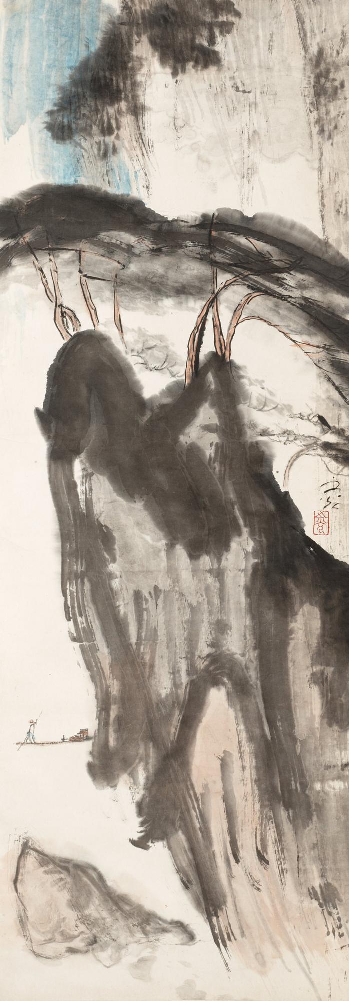 Xie Zhiguang, A Chinese hanging scroll, signed.
