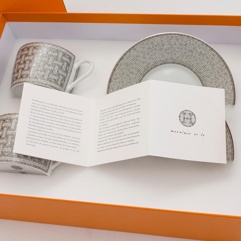 Hermès, koppar med fat, ett par, " Mosaique au 24".