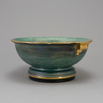 JOSEF EKBERG, skål på fot, flintgods, Gustavsberg, 1920-/30-tal.