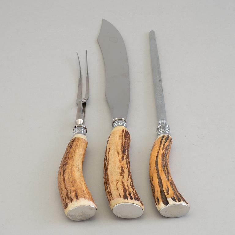 A Southern A Richardson three-piece set of tranches cutlery, mid 20 th century.