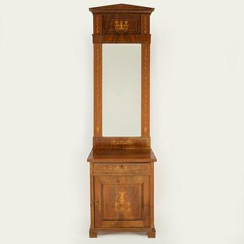 A mirror and cabinet from the mid 1800's.
