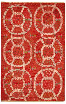 214. Ann-Mari Lindbom, gift Forsberg, A CARPET, "Ann-Maris röda", knotted pile, ca 311,5 x 201 cm, signed AB MMF AML.