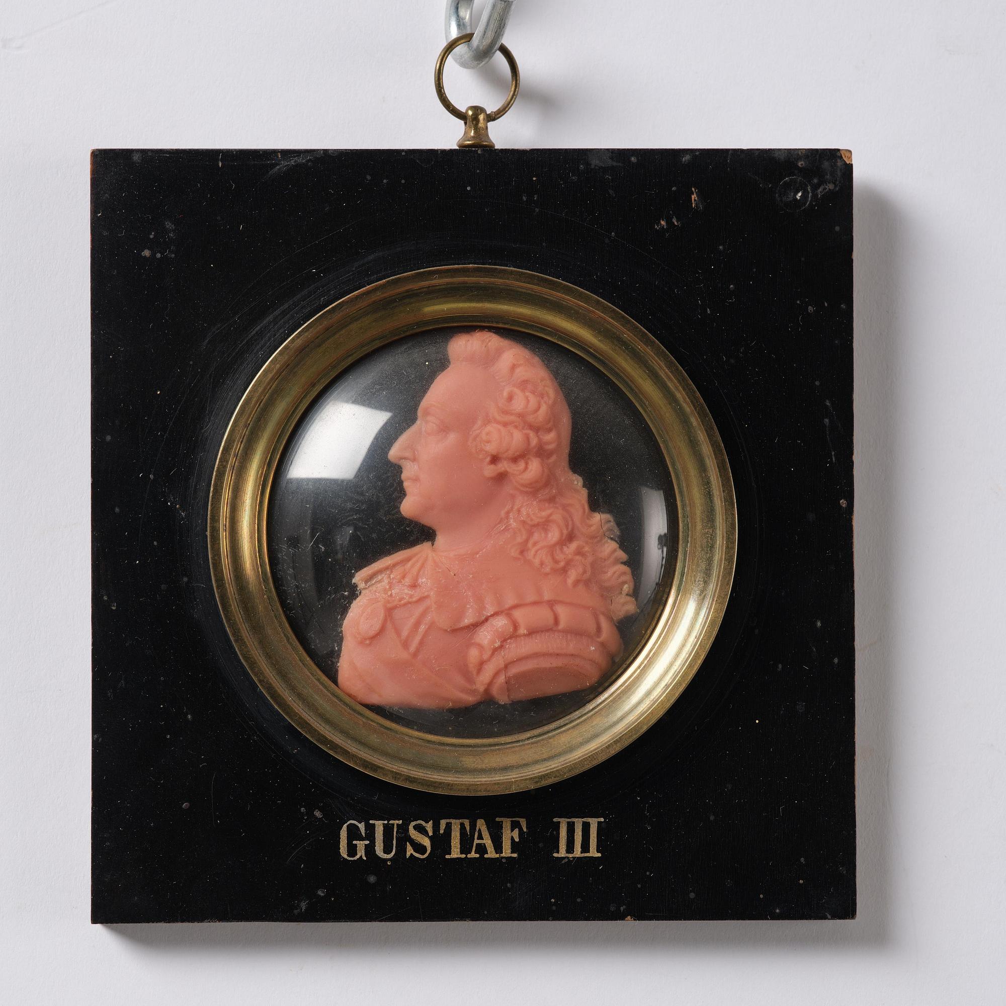 A set of twenty wax portraits of Swedish monarchs, late 19th century.
