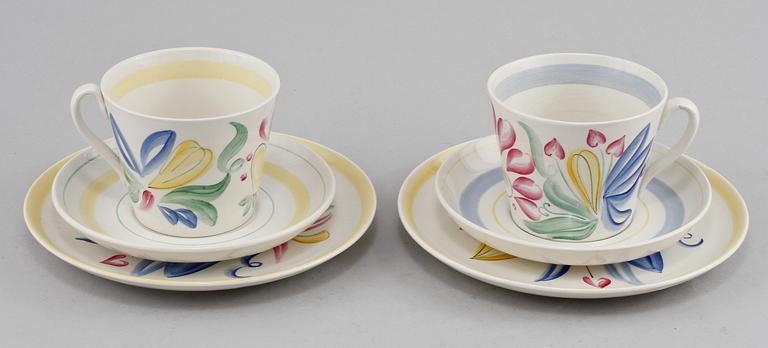 SERVISDELAR, 24 st, flintgods, "Tropik", design Arthur Percy, dekor Lillemor Mannerheim, Gefle, 1950/60-tal.