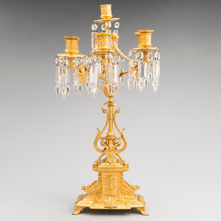 A 19th-Century candelabrum for seven candles.