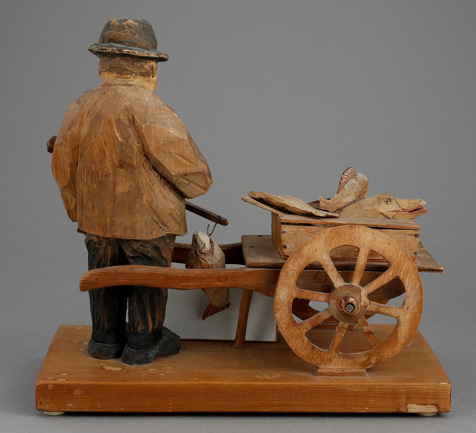 OKÄND KONSTNÄR, skulptur, trä. Jan-Erik Backman monogramsignerad.