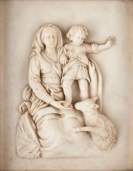 MARMORPLATTA I RELIEF, tidigt 1900-tal.