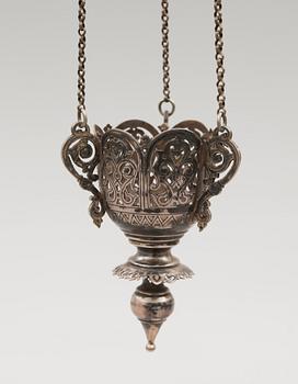 VOTIVLAMPA, silver, Ryssland 1886. Vikt ca 141 gram.