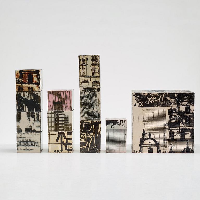 Ylva Wilhelmina Franzén, a group of five stoneware sculptures, 2000's.