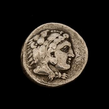 ANTIKT MYNT, silver. Alexander den Store. Ca 16.7g.