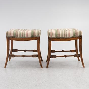 Stools, a pair, Empire, first half of the 19th century.