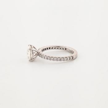 A brilliant cut diamond ring.