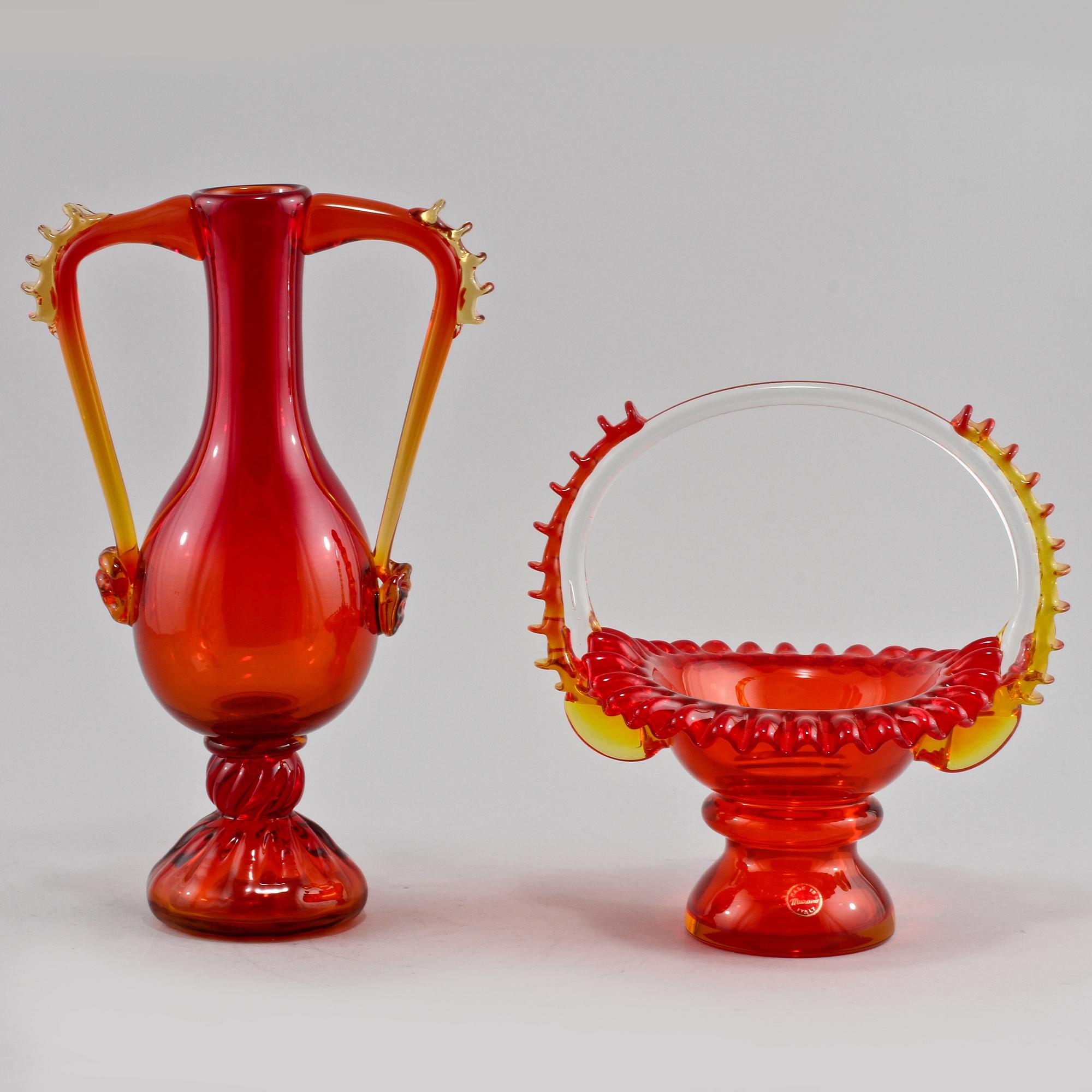 SKÅL samt VAS, glas, Murano, Italien, 1900-talets andra hälft.