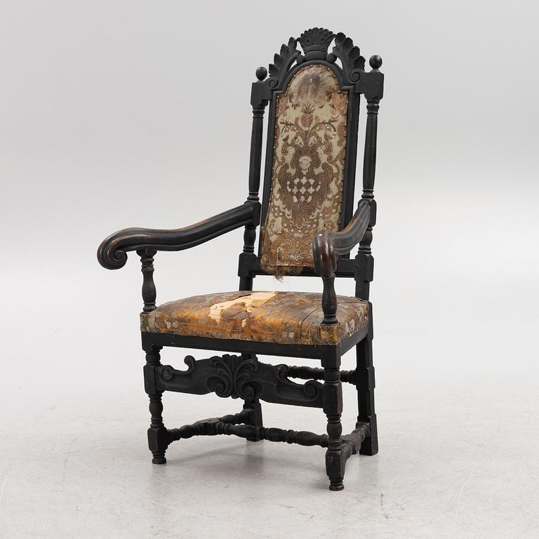 A Swedish Baroque armchair, circa 1700.