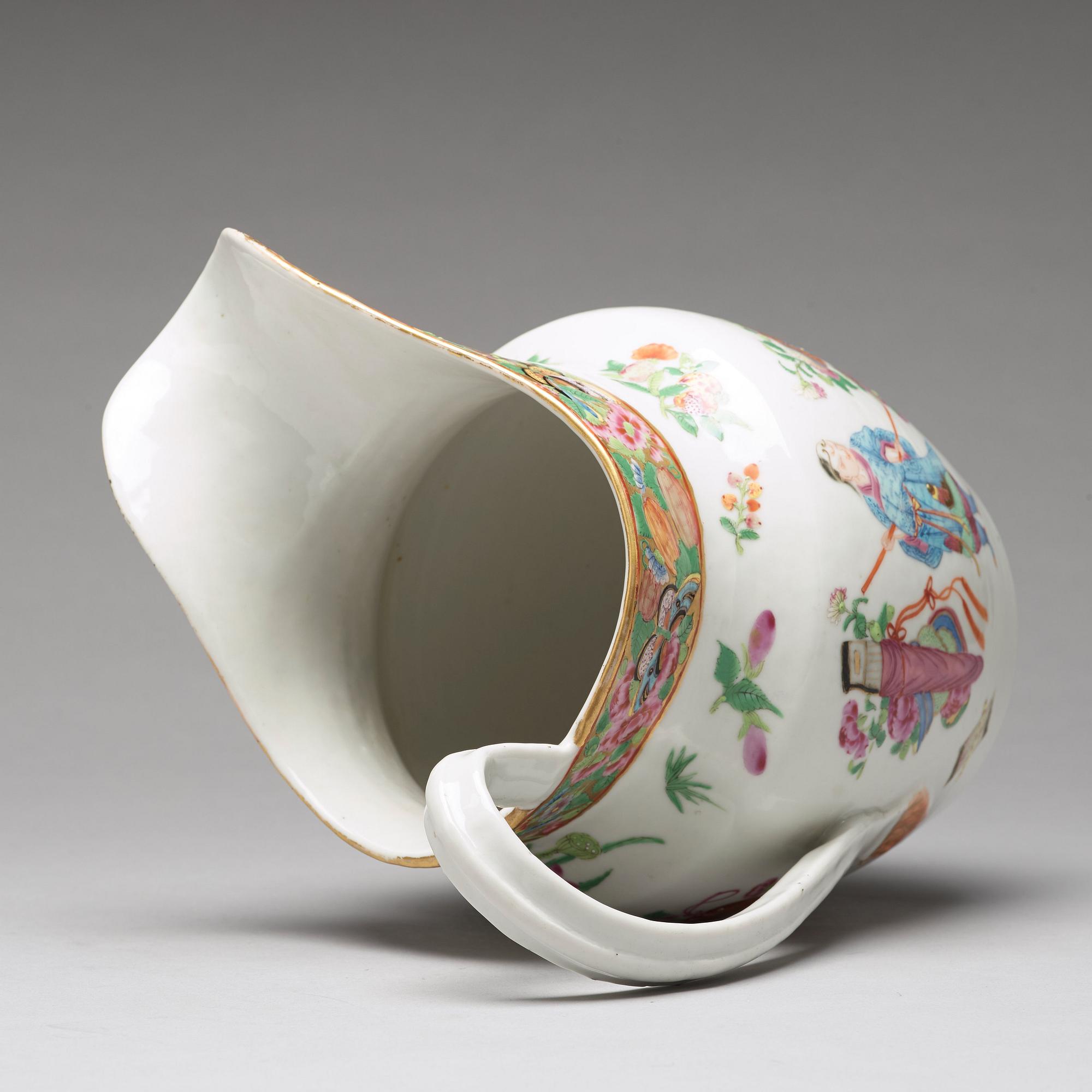HANDKANNA, porslin. Qingdynastin, Kanton, 1800-tal.