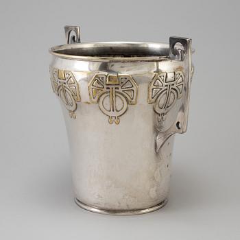 A silver plated art nouveau wine cooler early 20th century.
