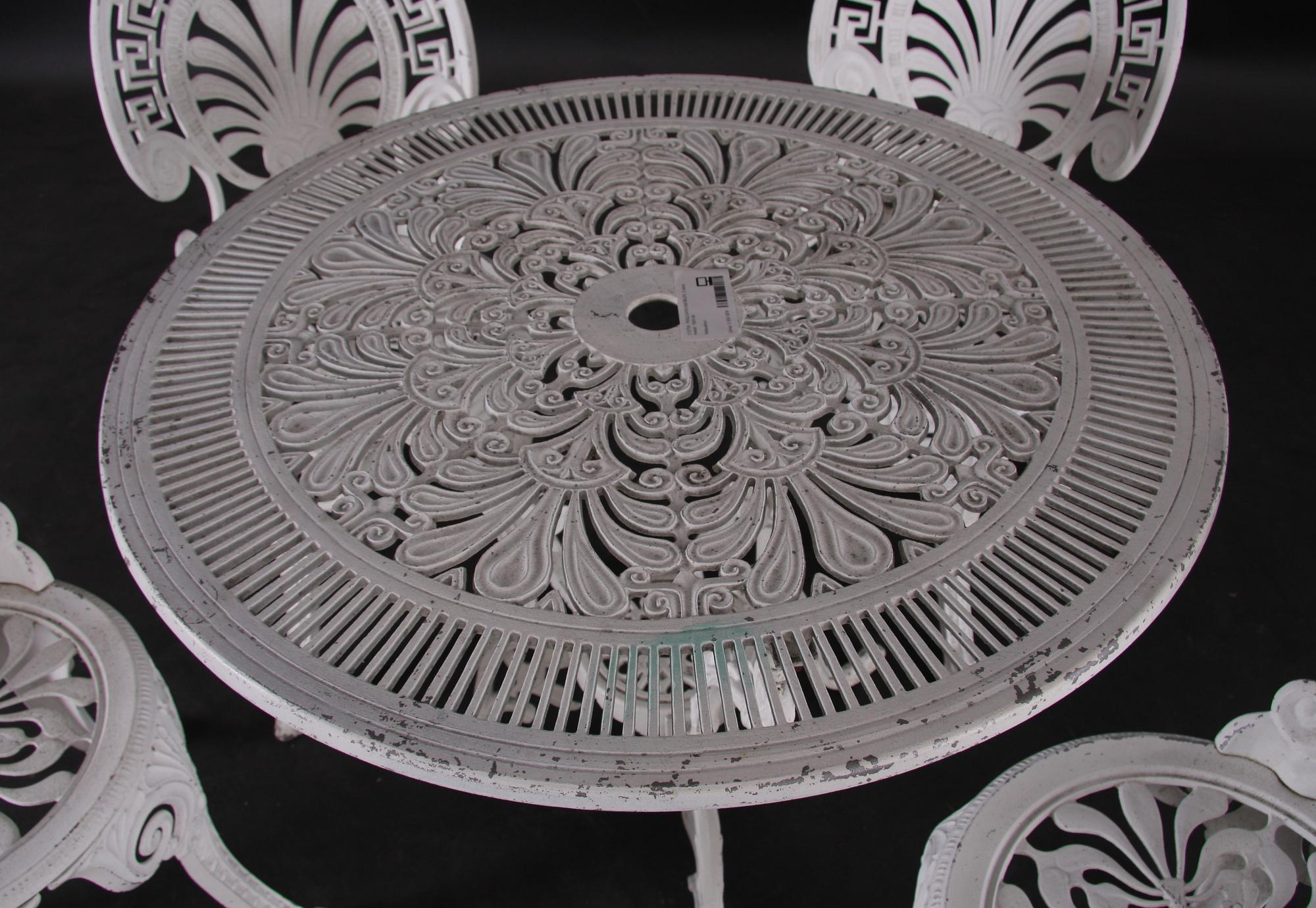 TRÄDGÅRDSMÖBLER, 5 delar, metall, 1900-tal.