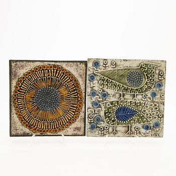 Lisa Larson, Wall reliefs, 2 pcs, stoneware, Gustavsberg.