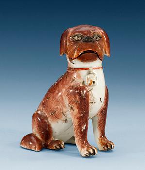 1418. A porcelain figure of a pug dog, Qing dynasty, Qianlong (1736-95).