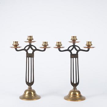 Candelabras, a pair, Art Nouveau, early 20th century.