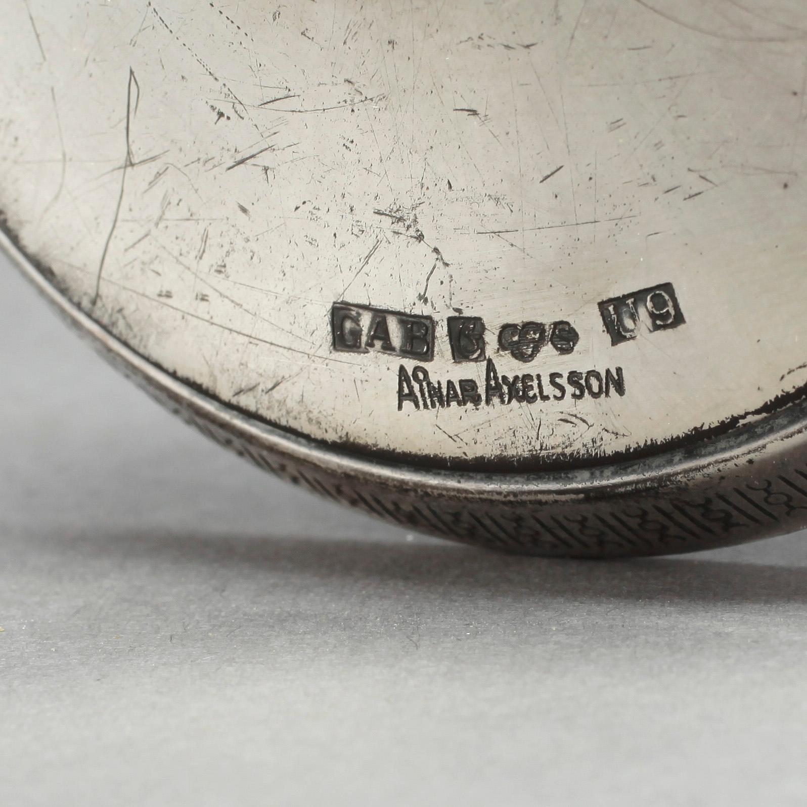 LJUSSTAKAR, ett par, silver, Ainar Axelsson, GAB, 1966.
